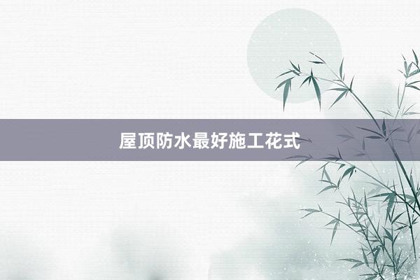 屋顶防水最好施工花式